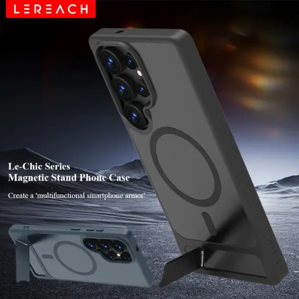 Lereach Magnetic Stand Phone Case for Samsung Galaxy S25 FE S25 edge / S25 Ultra S24+ S25 - Drop Protection, Adjustable Stand