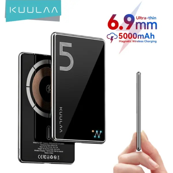 KUULAA Magsafe Power Bank 5000mAh 20W Charging External Battery Portable Charger Magnetic Wireless PowerBank For iPhone 16 15 14