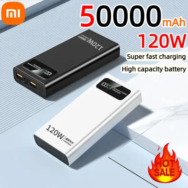 Xiaomi 120W 500000mAh Power Bank Large Capacity Super Fast Charging Digital Display External Battery for iPhone Huawei Samsung