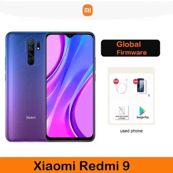 2340x1080 Global firmware Xiaomi Redmi 9 smartphone G80 5020 mAh 6.53'' 13.0MP 8.0MP 4G used phone