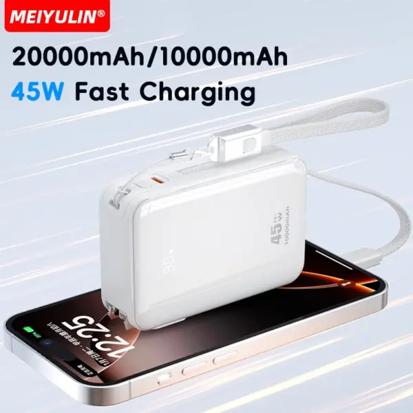 20000mAh 45W Power Bank 10000mAh Portable USB C Cable Fast Charging Mobile External Battery For iPhone 17 Samsung Xiaomi Laptop