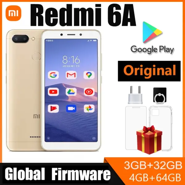 Xiaomi Redmi 6A Smartphone 5.45'' Full Screen AI Face Helio A22 Processor google play used phone