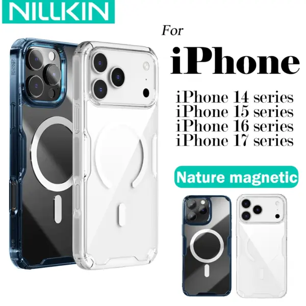 NILLKIN for IPhone 17 Pro Max 16 Pro Max 17 Air 15 Pro 14 Pro Max 14 Pro MagSafe Magnetic Transparent Soft Silicone Phone Case