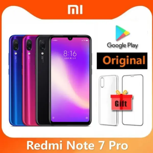 Xiaomi Redmi Note 7 PRO Original Smartphone 6GB 128GB Snapdragon 660AIE Android Mobile Phone 48.0MP+5.0MP Rear Camera cellphone