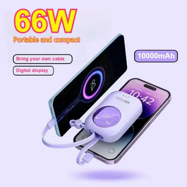 22.5W Built-in Cable Fast Charging Power Banks 20000mAh Large Capacity Spare Battery for IPhone Xiaomi Huawei Samsung Huawei