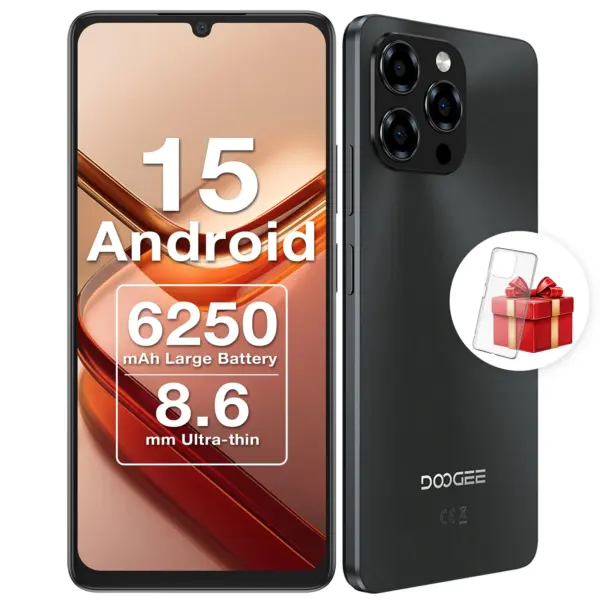 DOOGEE Note 58 Android 15 Smartphone 8GB 128GB 6.75" HD+ 90Hz IPS Screen 6250mAh Large battery NFC Widevine L1 Cell Phone