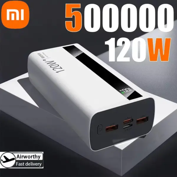 Xiaomi 500000mAh High Capacity Power Bank 120W Super Fast Charging Power Bank Portable Battery Charger For iPhone Samsung Huawei