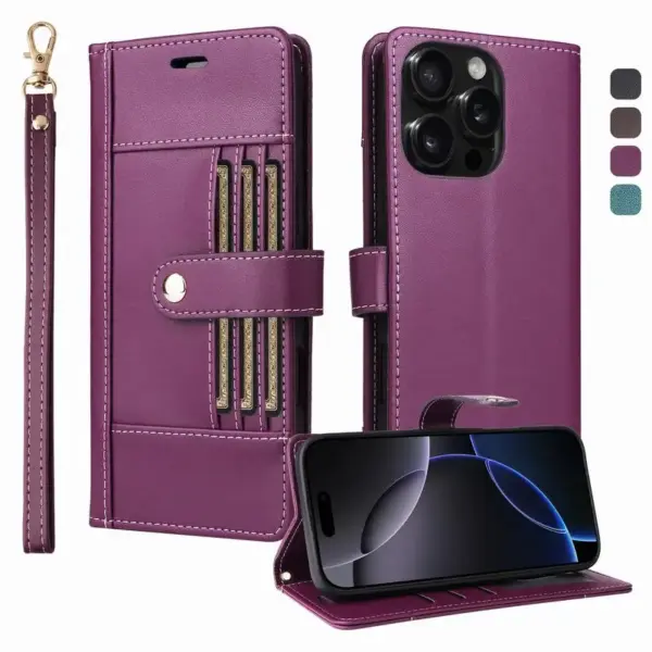 Leather Case For iPhone 17 Pro Max Case Luxury Protector For iPhone 17 Pro 17Air Phone Cover Flip Magnetic Wallet Card Holder