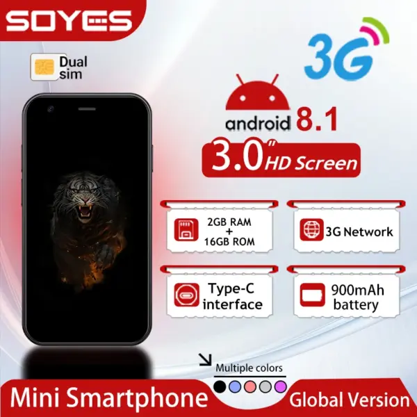 SOYES XS15, the world's smallest Android smartphone, 3-inch Android 8.1 system, is a creative gift choice for backup phones