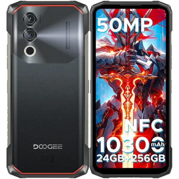 DOOGEE Blade10 Power Rugged Phone 6.6'' 24GB(6+18) 256GB 50MP AI Main Camera 10300mAh Battery 50MP AI Camera NFC Smartphones