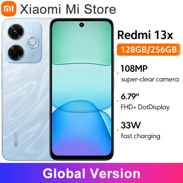 Xiaomi Redmi 13X Global Version Smartphone MTK Helio G91 Ultra 108MP super clear camera 33W fast charging 6.79" FHD+ display