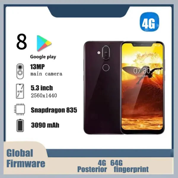 8 Smartphone 4G SmartPhone CPU Qualcomm Snapdragon 835 Battery capacity 3090mAh 13MP Cameraoriginal used phone