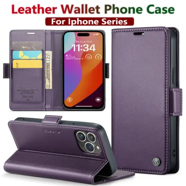 Iphone 16 Pro Max Case Iphone 15 13 14 12 11 Pro Max SE X XR XS 8 7 6 6S Plus Card holder Wallet cover With Leather Phone Case