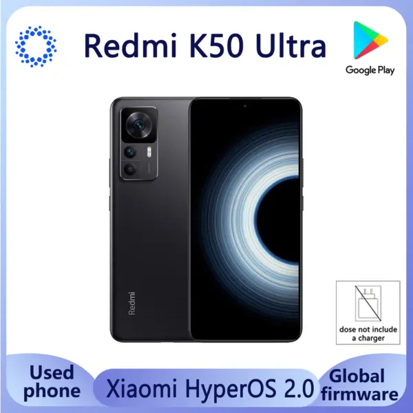 Xiaomi Redmi K50 Ultra hyperOS 1.0 5G 6.67" Smartphone Snapdragon 8+ Gen 1 5000mAh Battery capacity used phone no charger