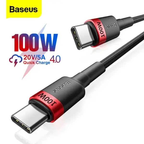 Baseus 100W USB C To USB Type C Cable PD Fast Charging Charger Cord 5A USB-C USBC TypeC Cable For MacBook Samsung Xiaomi POCO