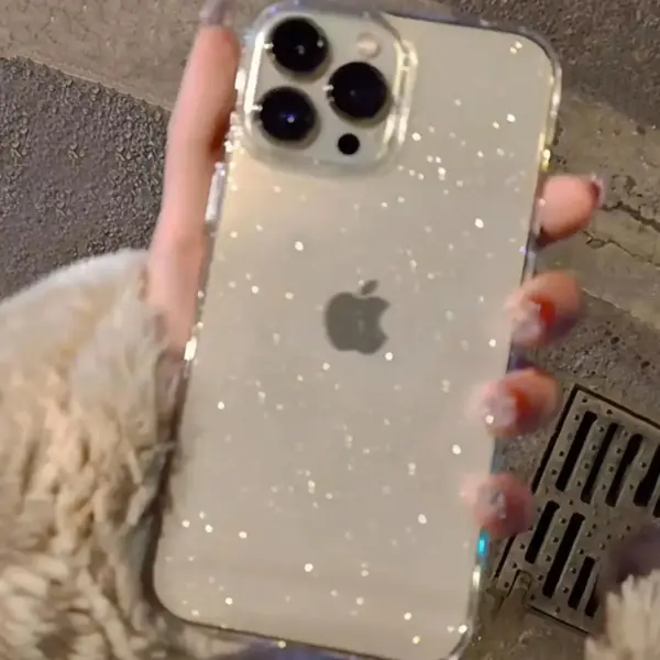 Luxury Bling Glitter Clear Phone Case For iPhone 17 16 15 14 13 12 11 Pro Max X XR XS 7 8 Plus Shockproof Transparent Soft Cover
