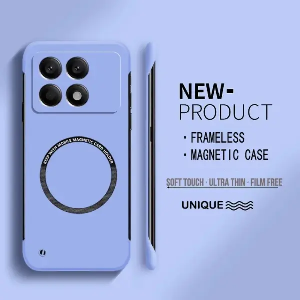 NEW Ultra Thin Hard PC Magnetic Frameless Phone Case for Xiaomi POCO X7 Pro X7 X F M 6 5 Pro 4G 5G Matte Pure Color Solid Cover