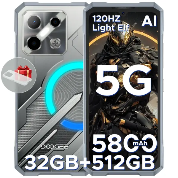 DOOGEE Blade GT Pro 5G Rugged Phone LED light Effect 6.72'' 120Hz 32GB(12+20) 512GB 10.5mm Ultra-thin 100MP AI Camera Smartphone