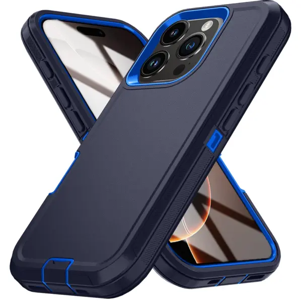 Shockproof Armor Defender Phone Case For iPhone 16 Pro Max 16E 13 12 Mini 14 Plus 11 15 Pro Max Hard PC+TPU Bracket Back Cover