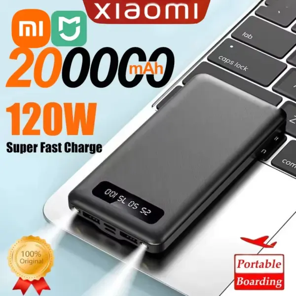 Xiaomi Mijia 200000mAh Power Bank 120W Super Fast Charging High Capacity External Battery With LED Digital Display For IPhone