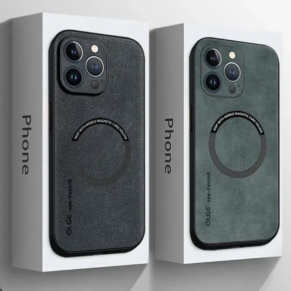 For Magsafe Leather Shockproof Phone Cases For iPhone 17 16 15 14 13 12 11 Pro Max 16e Plus Air Magnetic Wireless Charging Cover