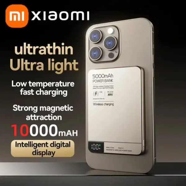 Xiaomi Ultra Wireless Magnetic Power Bank Travel Portable Fast Charging Capacity Digital External Battery For Magsafe IPhone