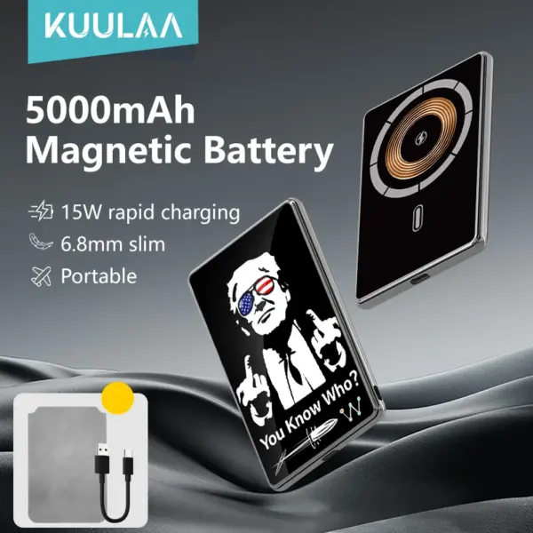 KUULAA Magnetic Power Bank 5000mAh Wireless Phone Charger External Battery Fast Charging For iPhone 16 15 14 Magsafe PowerBank
