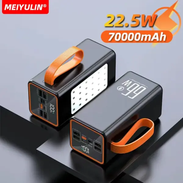 70000mAh Large Capacity Power Bank USB C PD 20W Fast Charger 50000mAh Portable Mobile External Battery For iPhone Xiaomi Samsung