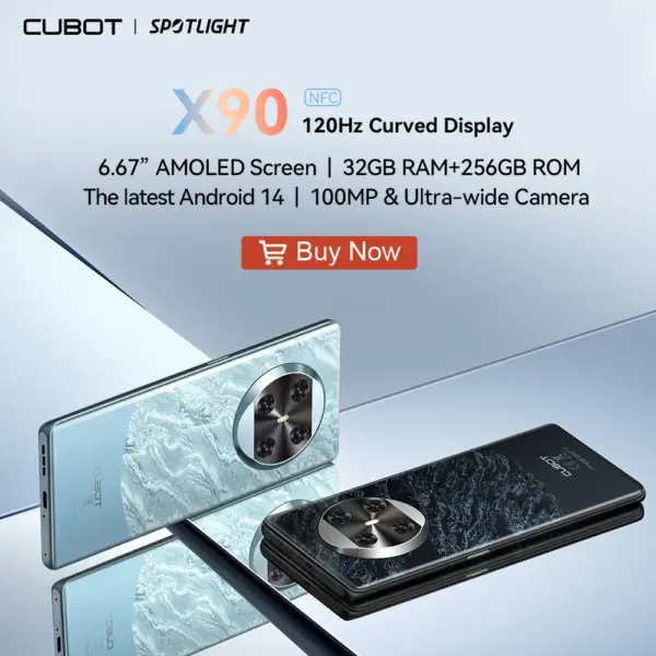 CUBOT X90, New Smartphone Android 14, 6.67" AMOLED Curved 120Hz Display, 32GB RAM(16GB+16GB), 256GB ROM, Helio G99, 100MP, NFC