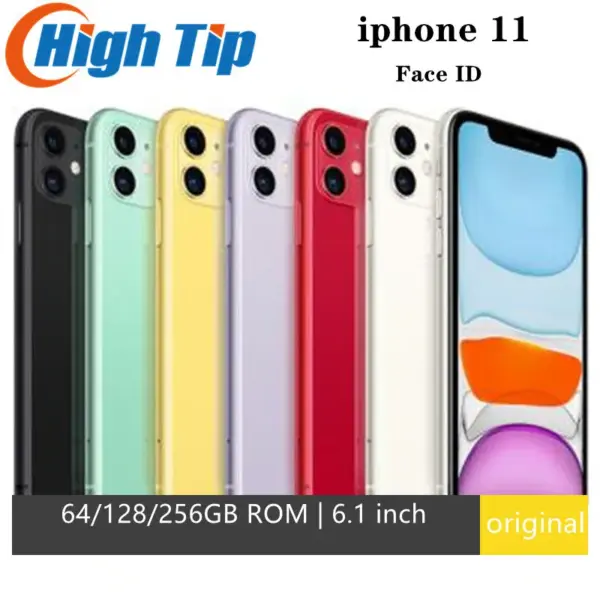 Apple iphone 11 Unlocked Original Used Cell phones 6.1" Liquid Retina Display 64/128/256GB LTE Mobile Phones Dual Camera A13
