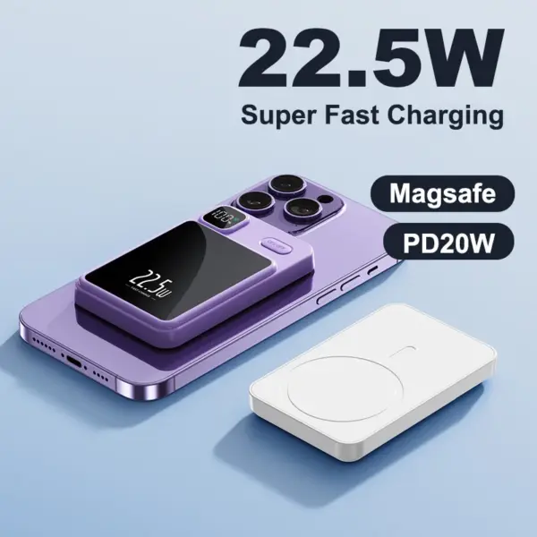 Magnetic Power Bank 20000mAh 15W Wireless Fast Charging Digital Mini Powerbank for iPhone 16 15 14 13 12 pro Xiaomi Samsung S24