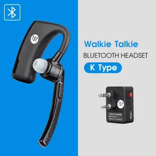 Walkie Talkie Hands-Free PTT Bluetooth Wireless Headset K Type Earphone Two Way Radio Headphone Mic For Baofeng
