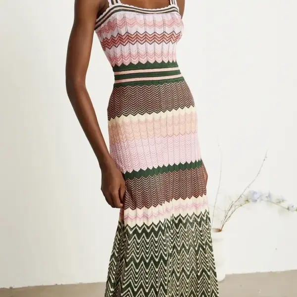 Luxury Design Knitted Dubai Arab Long Maxi Dress Women Elegant Sleeveless Vintage Dresses Vacation Brand Wear Trendy Boho Dress