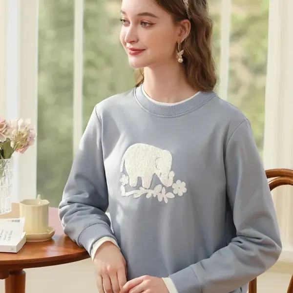 I BELIEVE YOU Fake Two Pieces Plus Women Hoodie Fleece Thickened Round Neck 2024 Winter New Gentle Sweatshirts 2233195403