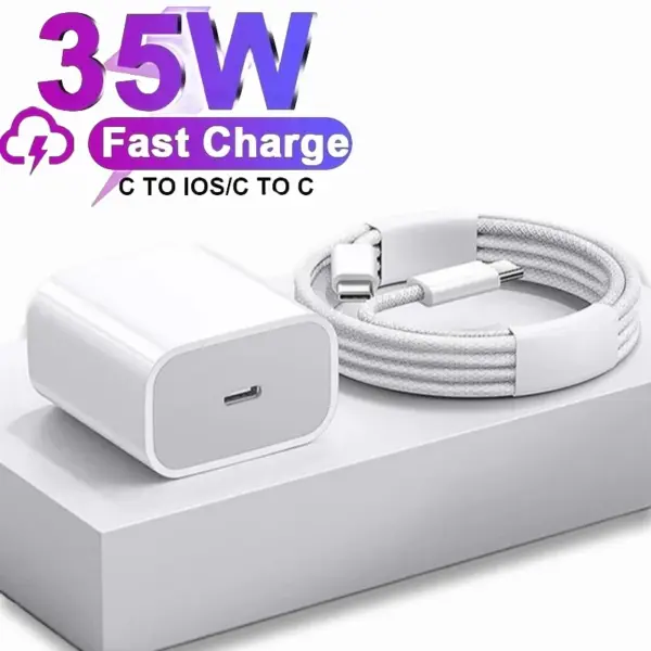 USB C Charger PD 35W USB-C Fast Charging Cable For iPhone 15 Pro Max Type C Charge Xiaomi Samsung For iPhone 15 Data Cable