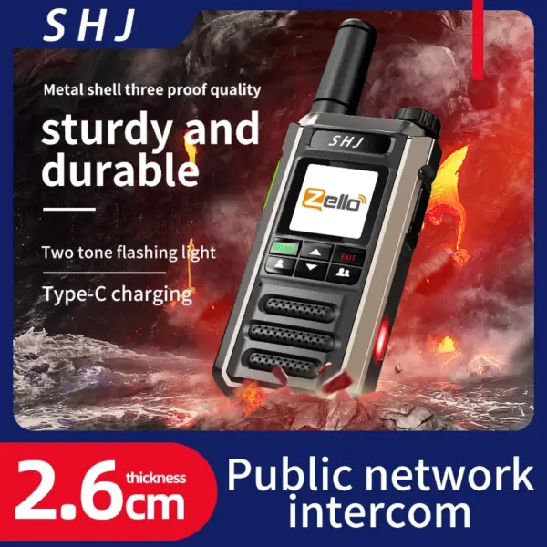 ​Android 8.1 | Metal-Bodied Zello 4G POC Radio​ - 100Mi Range, SIM/WiFi/Bluetooth, Professional Walkie Talkie