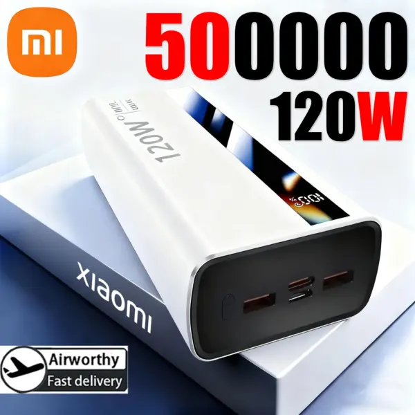 Xiaomi 500000mAh High Capacity PowerBank 120W Super Fast Charging Portable External Battery Powerbank for iphone Samsung HONOR