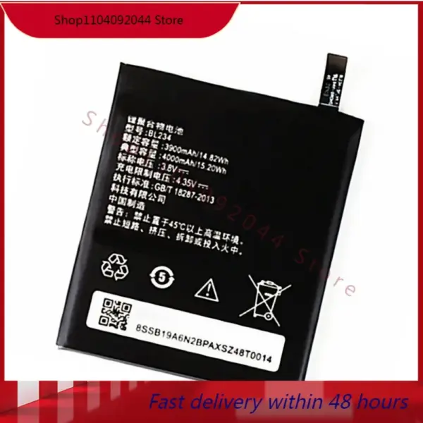 BL234 battery 4000mah for Lenovo A5000 Vibe P1M P1MA40 P70 P70t P70-T P70A P70-ACellphone batteries