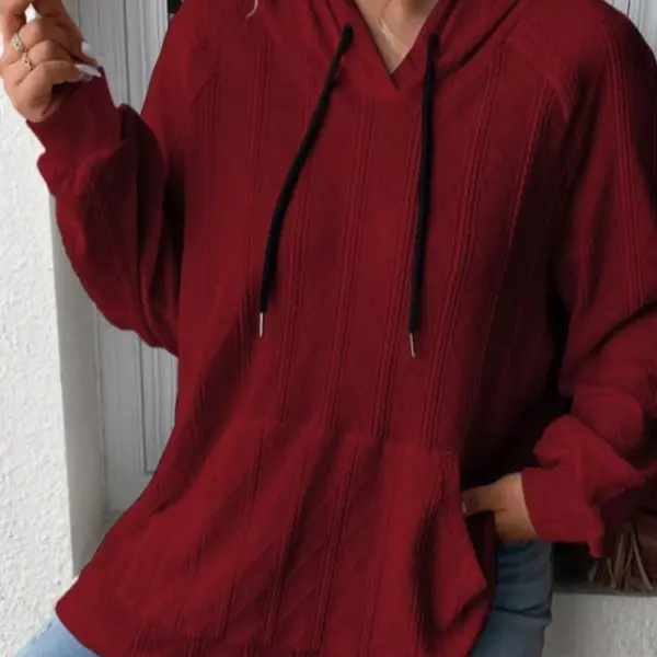 2024 Autumn And Winter Fashion New Ladies Leisure Jacquard Large Size Loose Hooded Sweater