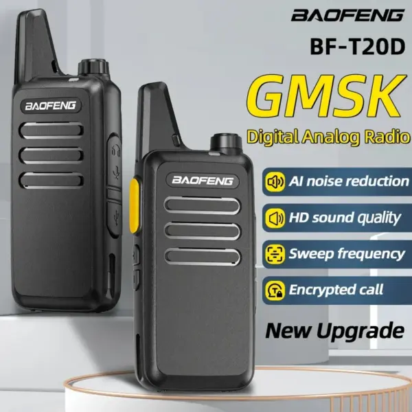 New Baofeng BF-T20 D GMSK Walkie Talkie Portable Type-C Charging UHF For BF-888S F22 Two Way Radio for Station Hotel Hunting