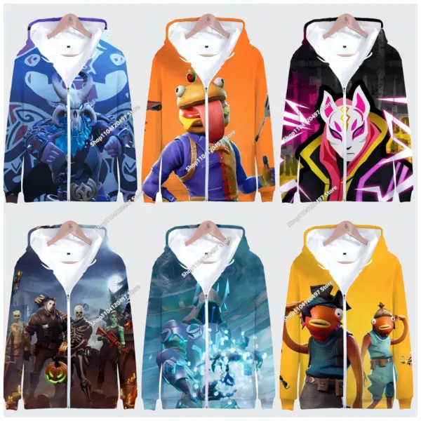 New Fortnite Hoodies Kids Fashion Baby Boy Clothes Zipper Hoodies Fashion Children Tops Girls Clothing Casual Clothing