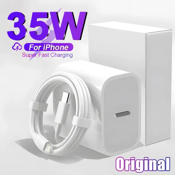 For 35W For iPhone Charger USB Type C Fast Charger For iPhone 14 13 12 11 Pro Max XR XS Plus PD Charging Cable Accessories