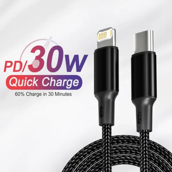 PD 30W USB Cable For Apple iPhone 14 13 12 11 Pro Max 7 8 14 Plus XS XR Fast Charging USB C Cable Charger Date Wire Accessories