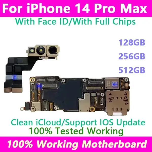 100% Tested For iPhone 14 PRO MAX logic board Support IOS update For iPhone 14 pro max Motherboard With Face ID Unlocked Board