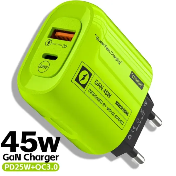 45W Fast Charger USB Type C PD Phone Charger Fast Charging Quick Charge Adapters for IPhone 15 Pro Max Samsung Xiaomi Huawei