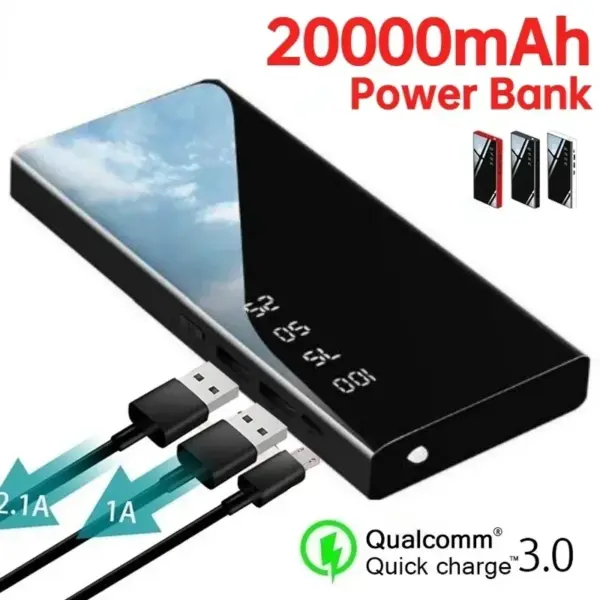 30000mAh Power Bank with LED Digital Display Ultra Slim Portable Charger Fast Charging External Battery for IPhone Android