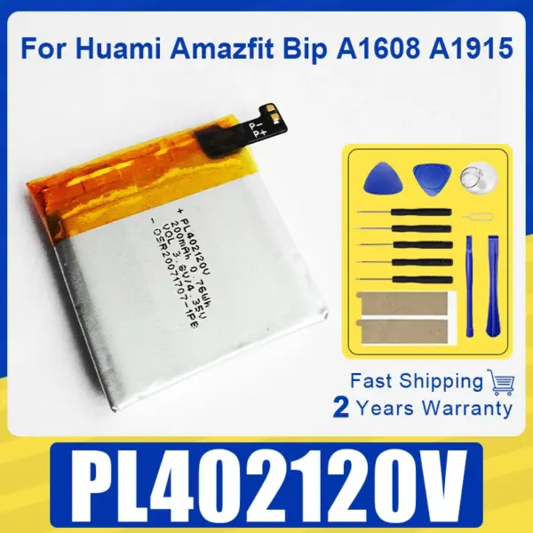 Brand-New 3.8V 200mAh PL402120V Battery For Huami Amazfit Bip A1608 A1915 Smart Sport Watch