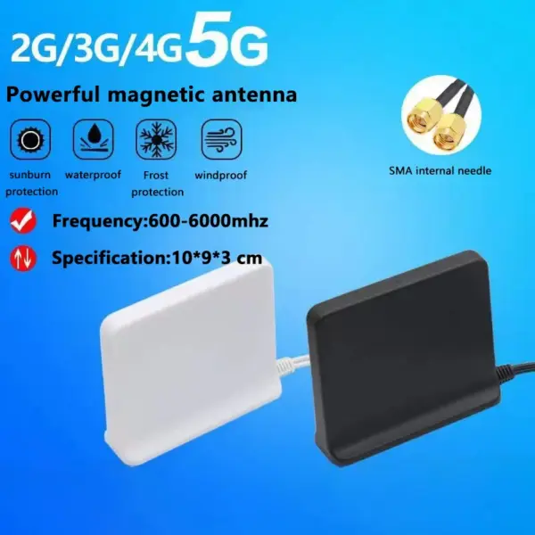 600-6000Mhz 12dBi GSM 2G 3G 4G 5G Antenna Indoor Panel Antenna Dual Band Antena Externa Dual-Frequency Extension Cable Booster