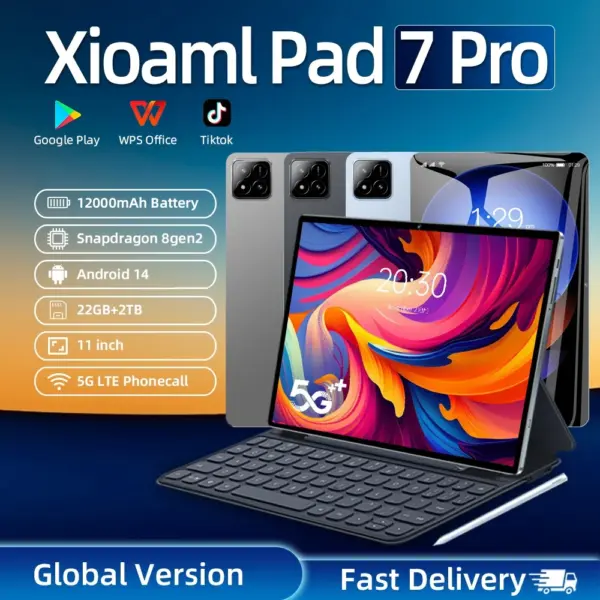 Global Version Android 14 Original Pad 7S Pro Snapdragon 8gen2 22TB 1TB 2TB 20000mAh Dual SIM 5G WiFi GPS Portable Tablet PC