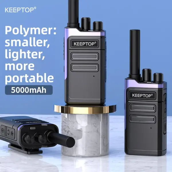 KEEPTOP 2Pcs Mini Walkie Talkie Portable Two-Way Radio UHF Transceiver Set Walkie-talkies Radio Walkie Talkie Long Range